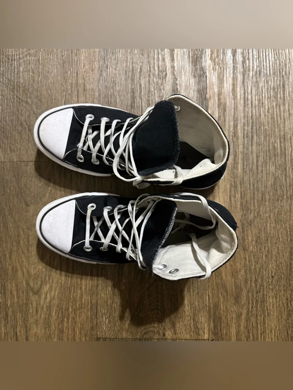 Converse White Canvas High-Top Platform Size 8 Women
